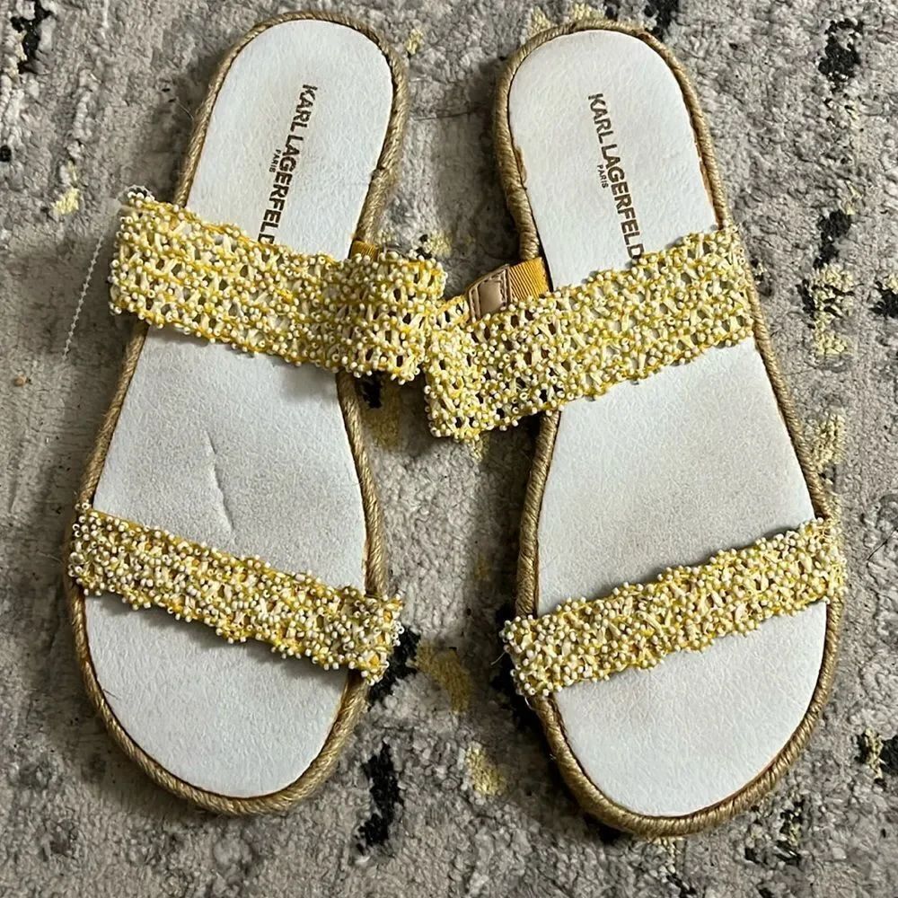 Karl Lagerfeld beaded stretch straps size 9